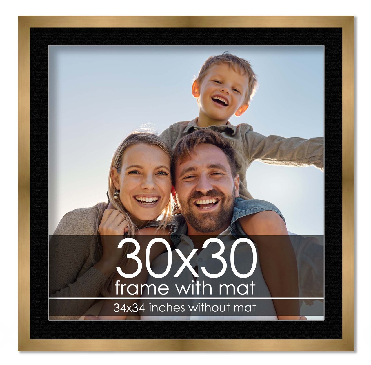 Metallic Bronze with Black Photo Mat, UV Acrylic Front, Foam Board Backing, 60 Sizes Available